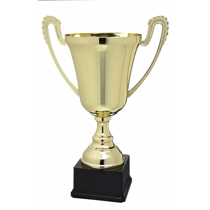 LARGE GOLD METAL HANDLED TROPHY CUP - 3 SIZES - 41CM to 45.5CM